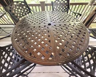 BUY IT NOW! $595.00. Heavy Aluminum Patio Table with 4 chairs. 42" Dia. x 41" H. Call Jan at 314 960-5700.