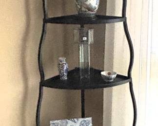 BUY IT NOW! $150.00. Great looking heavy metal Corner Shelves. Call Jan at 314 960-5700