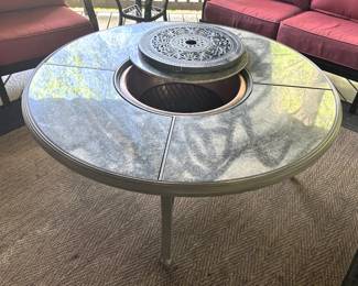 BUY IT NOW! $250.00. Marble top table w/23" Dia. Firepit. 51 1/2" Dia. x 21" H. Call Jan at 314 960-5700.