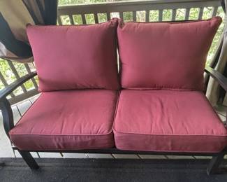BUY IT NOW! $225.00. Metal Bench w/cushions. 24" D x 50" W x 35" H. Call Jan at 314 960-5700.