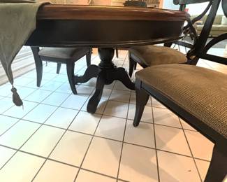 BUY IT NOW! $150.00. Table with four chairs and leaf. 48" w/o leaf, 72" L w/24" leaf. Call Jan at 314 960-5700