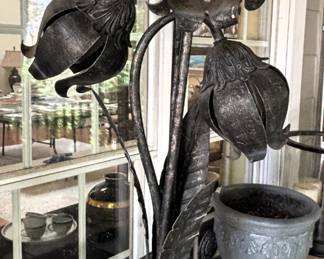 BUY IT NOW! $125.00. Metal Flower Lamp. 33 1/2" H. Call Jan at 314 960-5700.