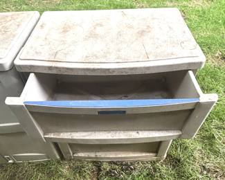 Outdoor storage cabinets.