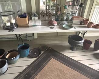 Variety of planter pots  and outdoor items.