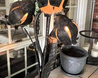 BUY IT NOW! $125.00. Metal Flower Lamp. 33 1/2" H. Call Jan at 314 960-5700.