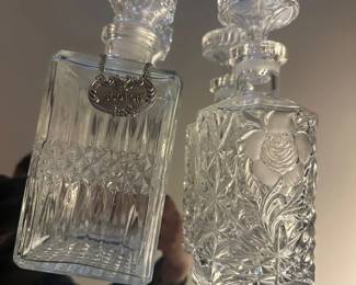 Elegant Vintage Crystal Decanter Set