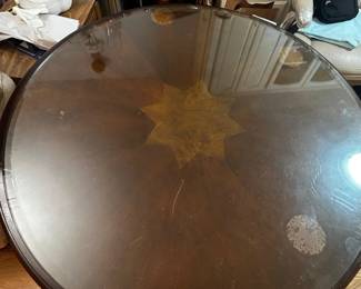 Round Wrought Iron Glass-Top Dining Table / Bistro Kitchen Table