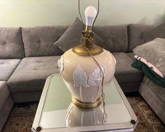 Vintage 1980s Hollywood Regency Ceramic Table Lamp