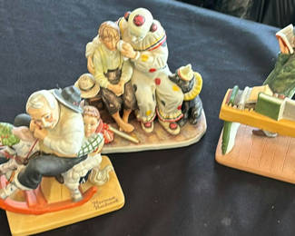 Lot 135: Norman Rockwell Collectible Ceramic Figurines and Mugs