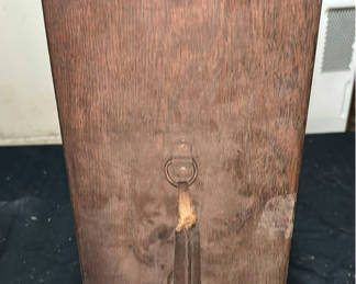 Lot 154: Vintage wooden tool chest with mitre box and carved cross