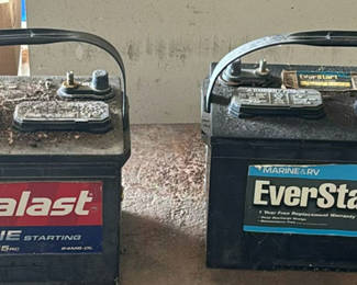 Lot 111: Two marine starting batteries (Duralast and EverStart)