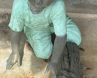 Lot 1: Two Child Figure Garden Statues