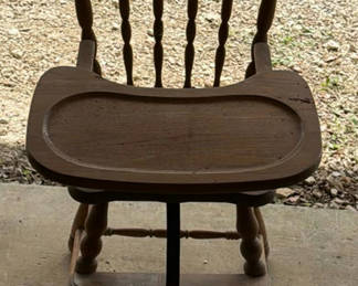 Lot 11: Wooden baby high chair with detachable tray