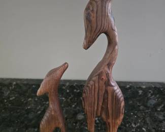 Hand carved Witco style deer figures