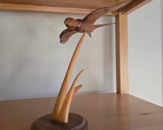 Hand carved wood bird