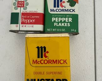 Vintage spice cans