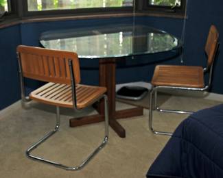 Glass Top Occasional Table & 2 Chairs
