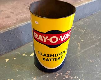 Ray-O-Vac Battery Advertising Garbage Can