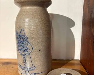 Another Salmon Falls Painted Stoneware Jug w/ Lid