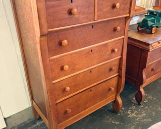 Birdseye Maple 2 Over 4 Highboy Dresser