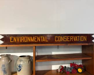 Environmental Conservation Painted Wooden Sign