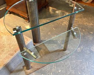 Metal & Glass 2-Tiered End Table