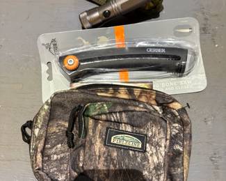 Gerber Saw | Flashlight w/ Holder | Hunting Bag