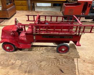 Pressed Metal Restored Fire Truck