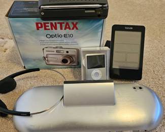 Lot #130 - Philips iPod Speaker Dock, iPod Nano, Dexter Clock Radio, Taylor Weather Station & Pentax Optio E10 Digital Camera