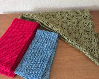 Lot #234 - Handmade Knitted Scarves and Shawl Set – Cozy Winter Accessories