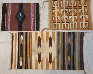 Lot #217 - Native American Handwoven Wool Rugs/Mats Navajo Zapotec
