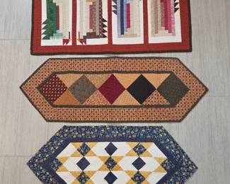 Lot #205 - Handmade Quilted Table Runners with Patchwork Designs