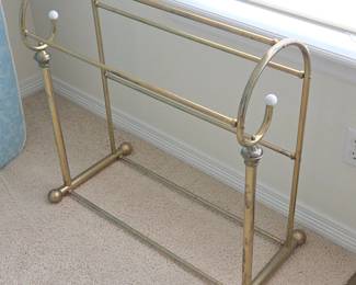 Lot #170 - Vintage Brass Quilt Blanket Rack with Classic Scroll Design