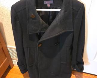 Lot #193 - Just Sweet Black Wool Blend Peacoat with Button Detailing for Women Size M