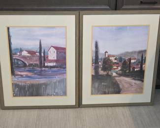 Lot #208 - Framed Prints Set Italian Sojourn I and II by artist Jeff Surret
