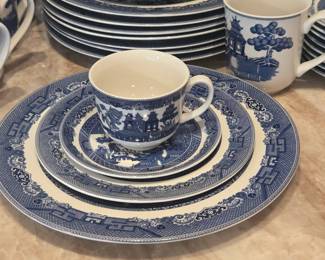 Johnson Bros Willow Blue and White China Dinnerware Set Dishwasher Safe
