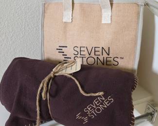 Lot #255 - Seven Stones Eco Blanket 100% Recycled Polyester Brown Fleece Throw Plus Cooler Bag
