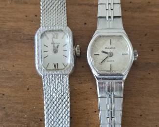 Lot #220 - Vintage Bulova Quartz Silver Tone Women's Watches Stainless Steel Case & Back