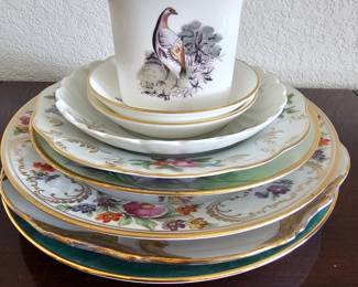 Lot #104 - Collection of Porcelain & Fine Bone China Plates & Vase, Including Signed Haviland, & Royal Worcester