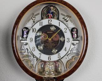 Seiko Melodies in Motion Wall Clock with Hi-Fi Sound and Rotating Crystals