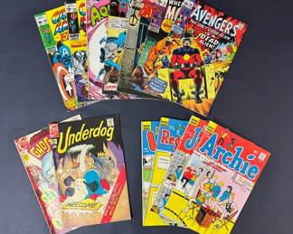 Marvel DC Bronze Age Comic Books, Captain America, Avengers, Batman, Archie Comics