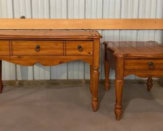 Kathy Ireland Home Rustic Wood Sofa Table End Table Set