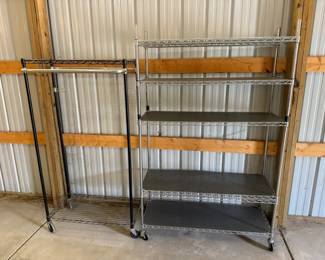 Rolling Wire Shelving Rack Garment Storage Rack