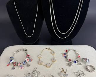 SilverTone Costume Jewelry Collection w Necklaces, Bracelets, Rings Earrings