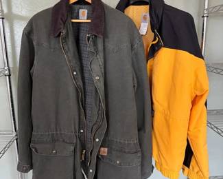 Carhartt Workwear Jacket Pair Blanket Lined Ranch Coat Yellow J105 LG