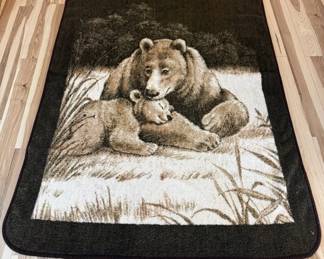 Set Of 2 San Marcos Wildlife Throw Blankets Featuring Bear Elk Designs