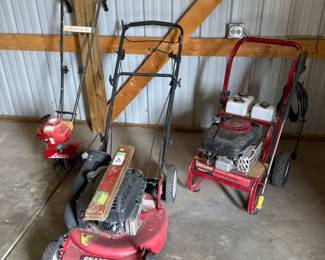 Lawn Care Equipment Collection Mantis Tiller, Snapper Mower Craftsman Pressure Washer