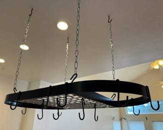 CeilingMounted Black Metal Hanging Pot Rack