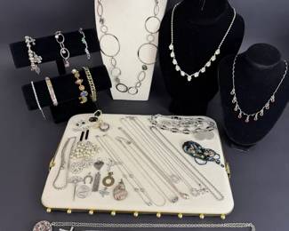 Huge intage Contemporary Costume Jewelry Assortment Necklaces, Earrings Charms