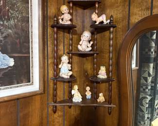 Vintage Shelf with precious moments figurines